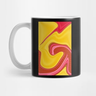 Red and Yellow Swirling Liquify Pattern Mug